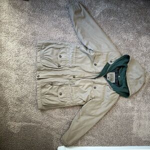 Braetan Tan Hooded Jacket with Green Lining